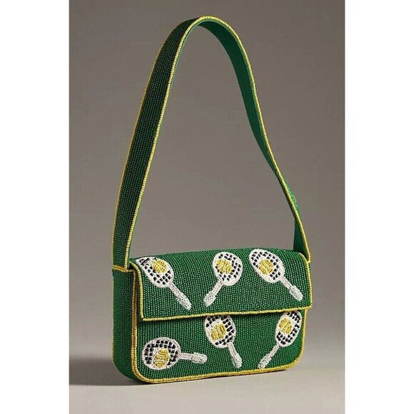 Anthropologie Handbags - The Fiona Beaded Shoulder Bag: Tennis Edition Green